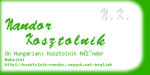 nandor kosztolnik business card